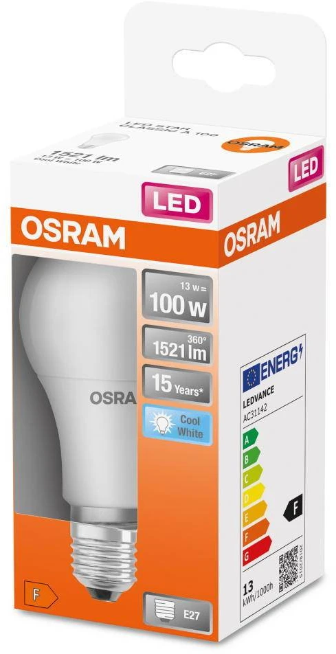 Candellux LED lemputė OSRAM, A60, E27, 13 W, 1521 lm, 4000 K