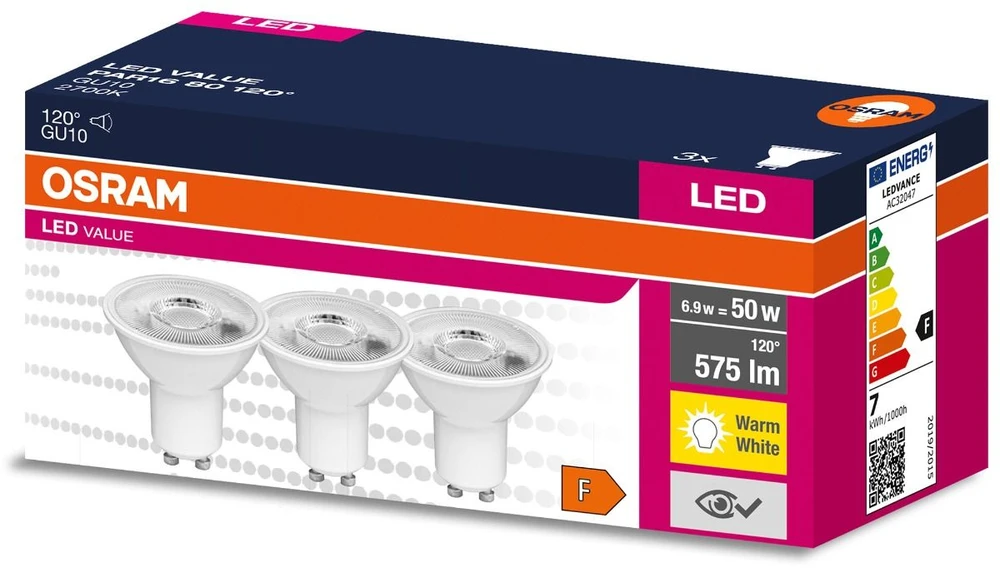 Osram Parathom Reflector LED | GU10 | 6,9 W | Šiltas Baltas