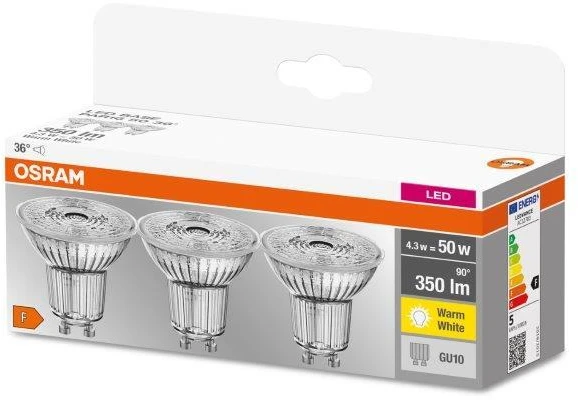 LED lemputė OSRAM VALUE, GU10, PAR16, 4,3 W, 2700 K, 350 lm, 36 °, non-dim