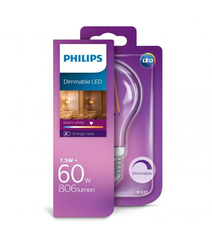 LED lemputė PHILIPS, A60, E27, 5,9 W, 806 lm, 2200–2700 K