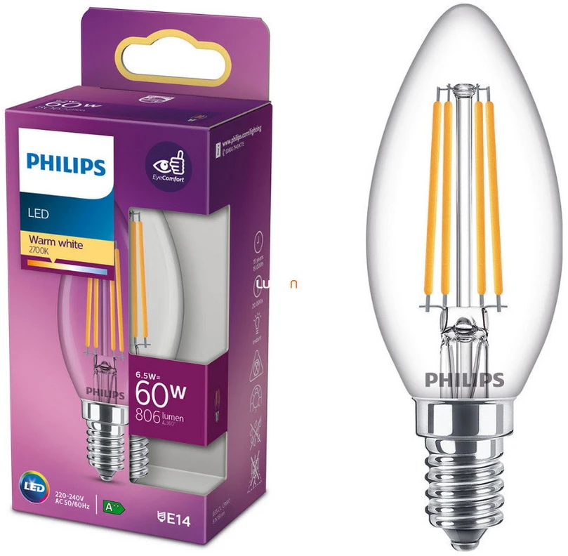 Philips LEMPUTĖ LED E14 B35 5.9W 822-827K 806LM DIM