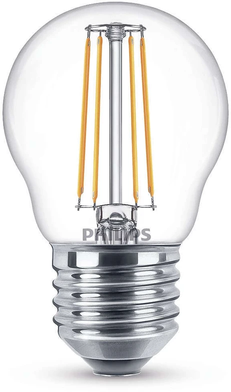 LED lemputė PHILIPS, P45, E27, 6,5 W, 806 lm, 2700 K