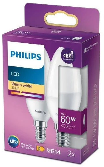 LED lemputė PHILIPS, P48, E27, 7 W, 806 lm, 4000 K