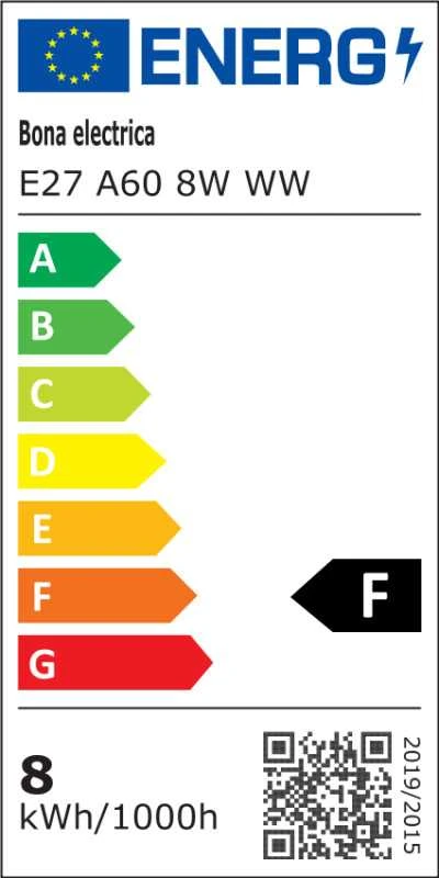 Bona Electrica Led lemputė su gijomis E27 A60 8W WW