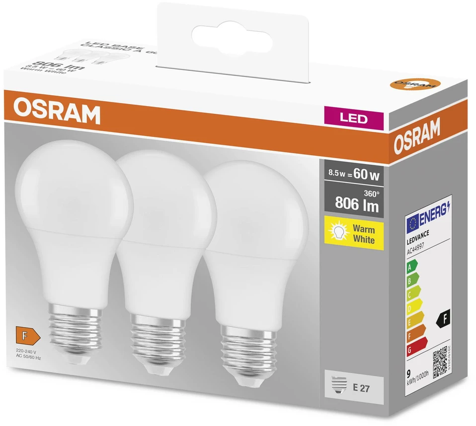 Avide LED lemputės 5W E14 3000K 3vnt