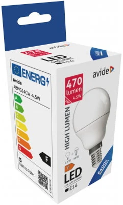 Avide LED lemputės 5W E14 6400K 3vnt