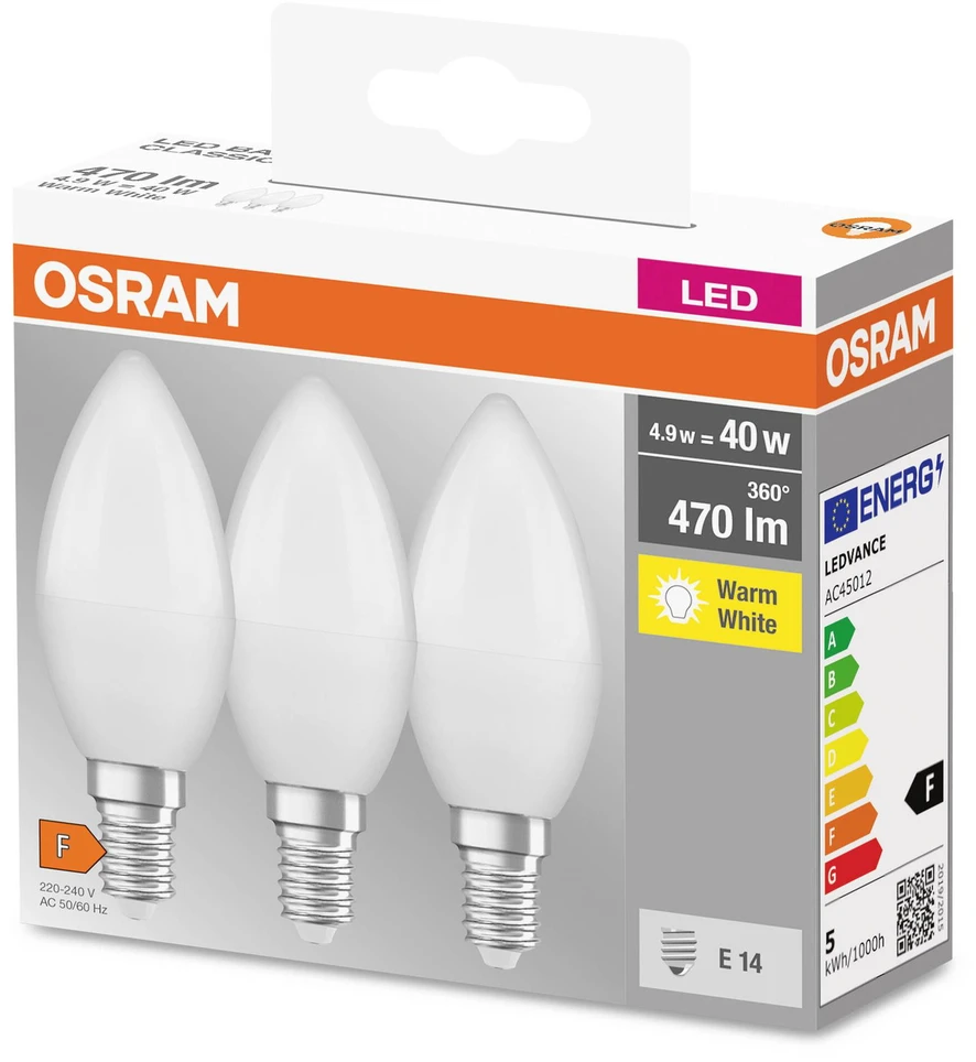 Avide LED lemputės 5W E14 6400K 3vnt
