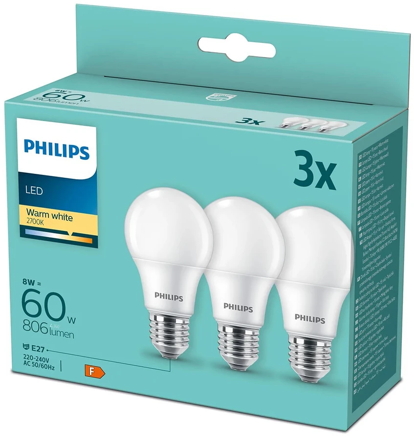 Lemputė Osram LED, A60, šiltai balta, E27, 8.5 W, 800 lm