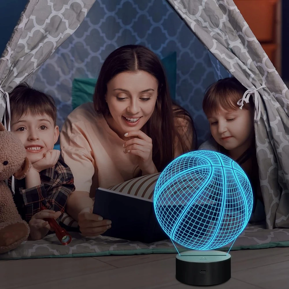 LED NAKTINĖ LAMP KREPŠINIO KREPŠINIO KREPŠINIO 3D GIMTADIENIO DOVANA