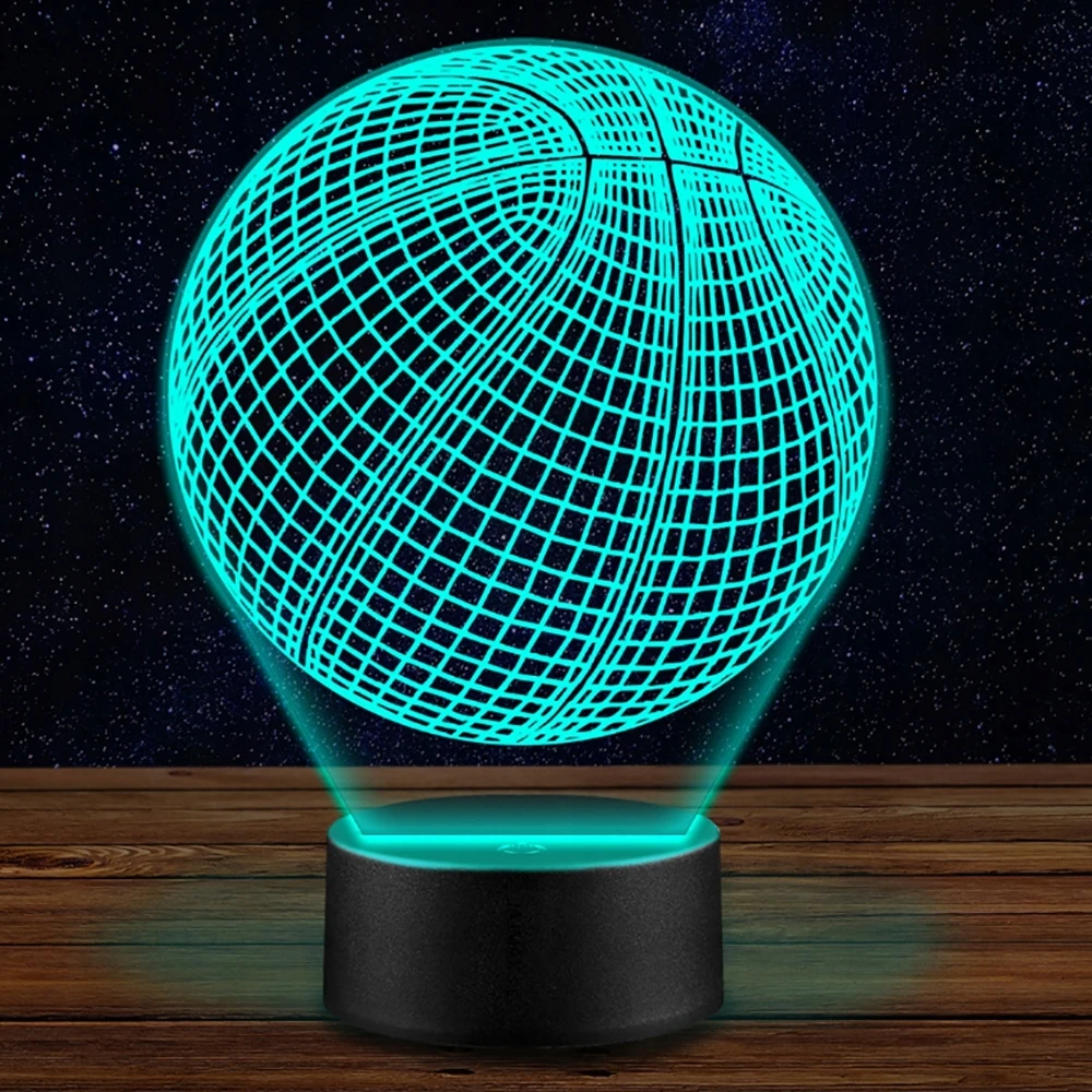 LED NAKTINĖ LAMP KREPŠINIO KREPŠINIO KREPŠINIO 3D GIMTADIENIO DOVANA
