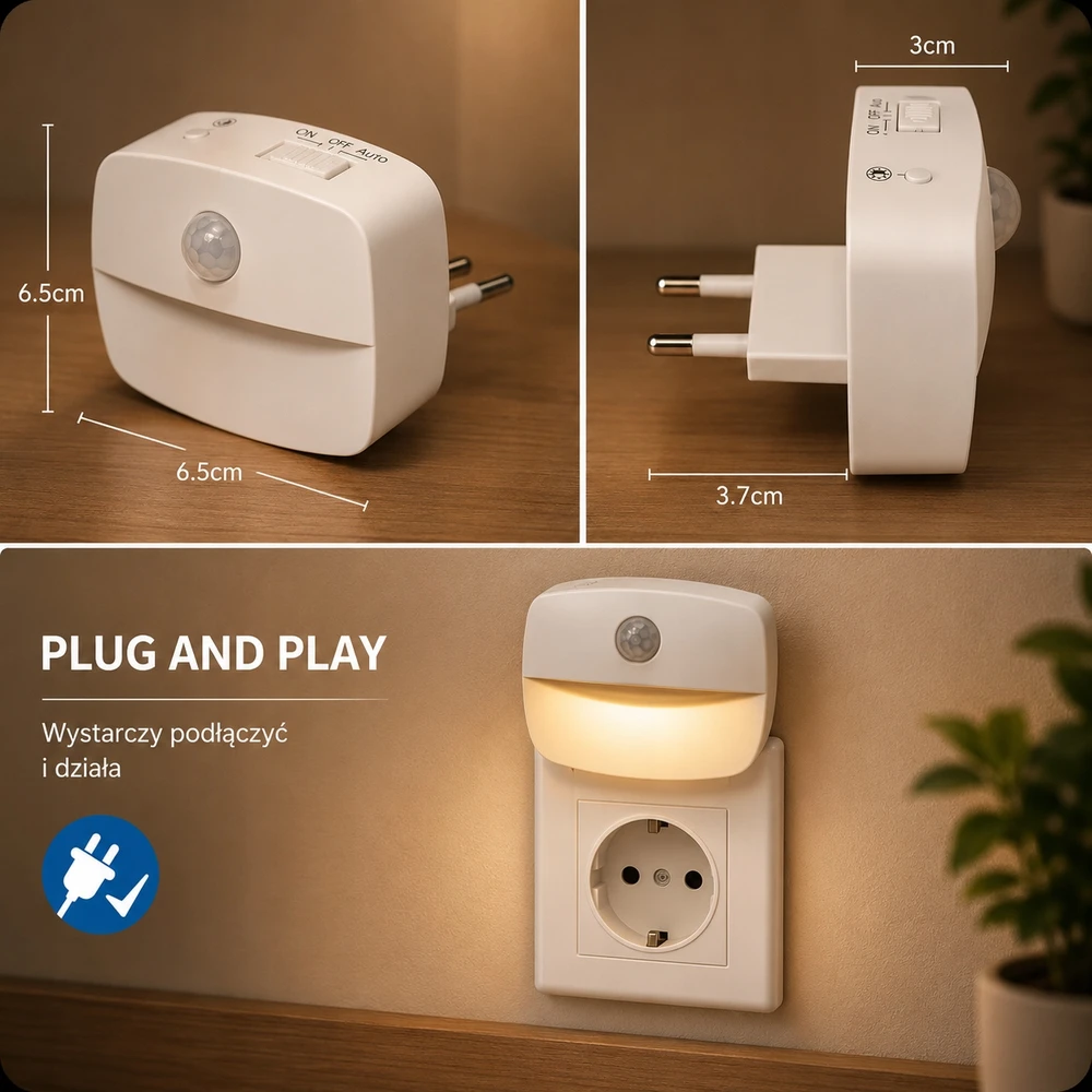LED NAKTINĖ LEMPA DUSK JUDĖJIMO JUDĖJIMO LIZDAS 3 REŽIMAI SUSISIEKTI SU NEXOO