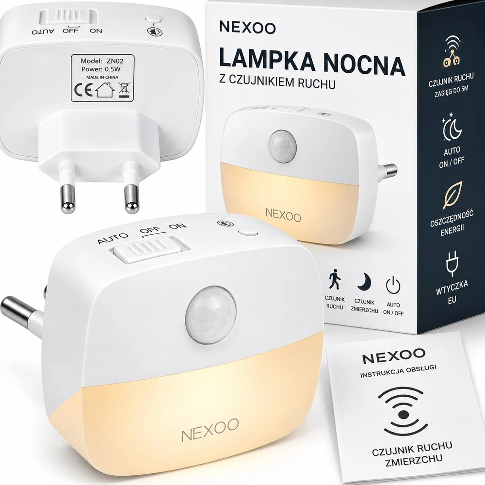 LED NAKTINĖ LEMPA DUSK JUDĖJIMO JUDĖJIMO LIZDAS 3 REŽIMAI SUSISIEKTI SU NEXOO