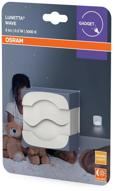 LED naktinė lempa su šviesos jutikliu kontaktiniam lizdui 3000K IP20 OSRAM
