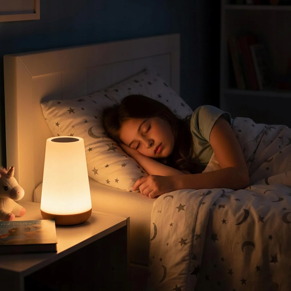LED naktinis apšvietimas, kelių spalvų, nuotolinio valdymo pultas, jutiklinis