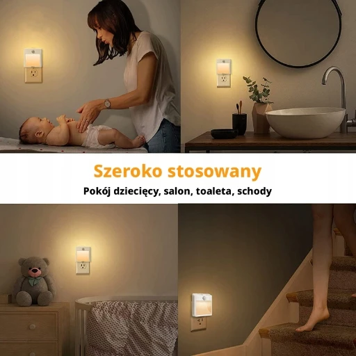 LED naktinis apšvietimas, sutemų judesio jutiklis, ryškumo reguliavimas, 3 režimai, 2 vnt