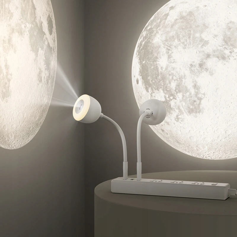 LED NAKTINIS LEMPAS MOONLIGHT PROJEKTORIUI 3 USB REŽIMAI + nuotolinio valdymo pultas 3 STAIGŲ LAIKMATIS