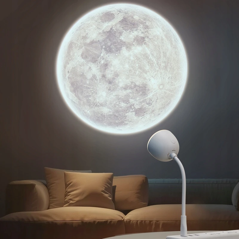 LED NAKTINIS LEMPAS MOONLIGHT PROJEKTORIUI 3 USB REŽIMAI + nuotolinio valdymo pultas 3 STAIGŲ LAIKMATIS
