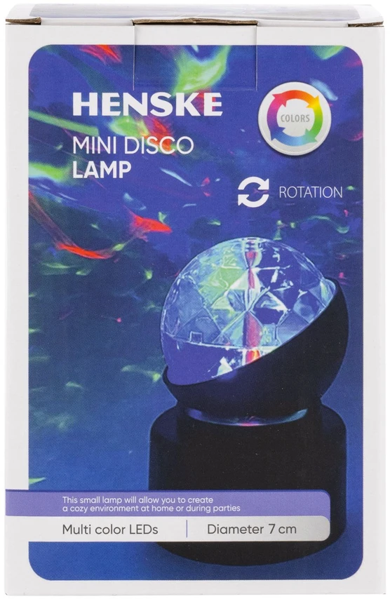 Nielsen_Light LED naktinis šviestuvas HENSKE MINI DISCO LAMP, RGB, USB, 3xAA elementai (neįeina)