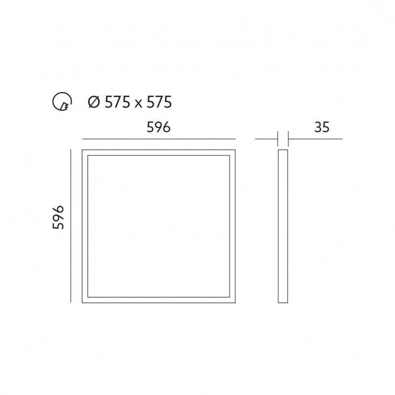 40W LED panelė CAPRI PREMIUM, 60x60cm, balta, 4000K