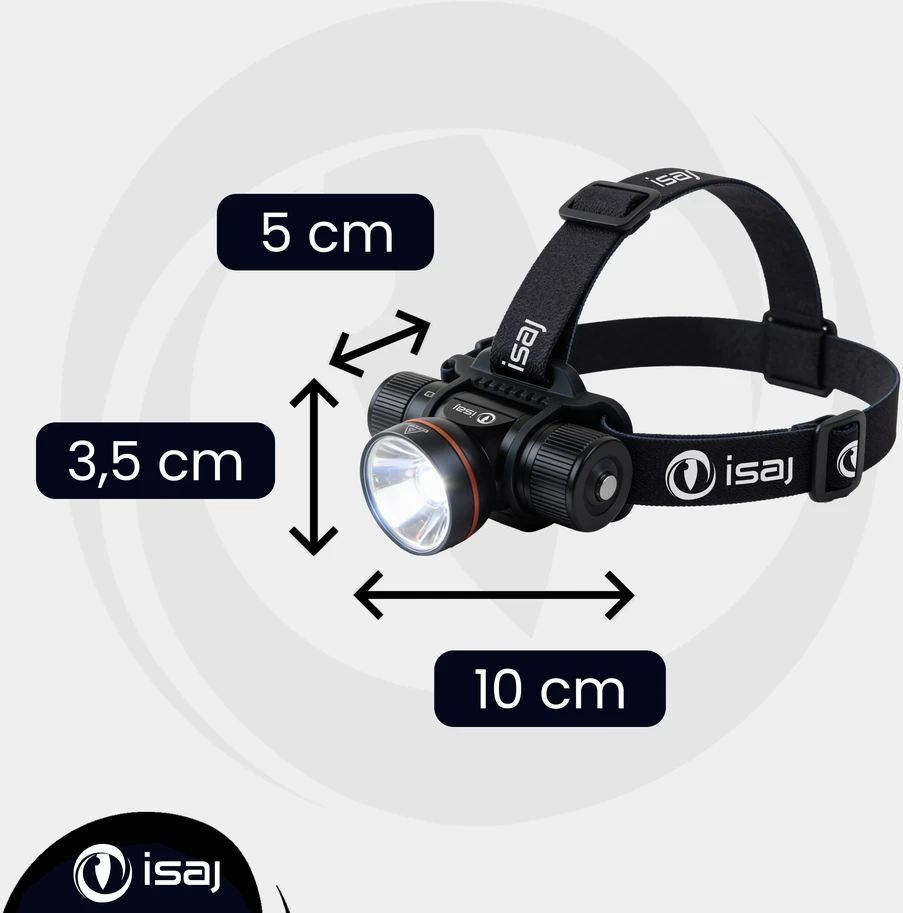 LED PRIEKINIS ŽIBINTAS, ĮKRAUJAMAS, ATLIUOTAS VANDENIUI, GALINGAS, 1000 lm ISAJ PRIEKINIS LEMPAS
