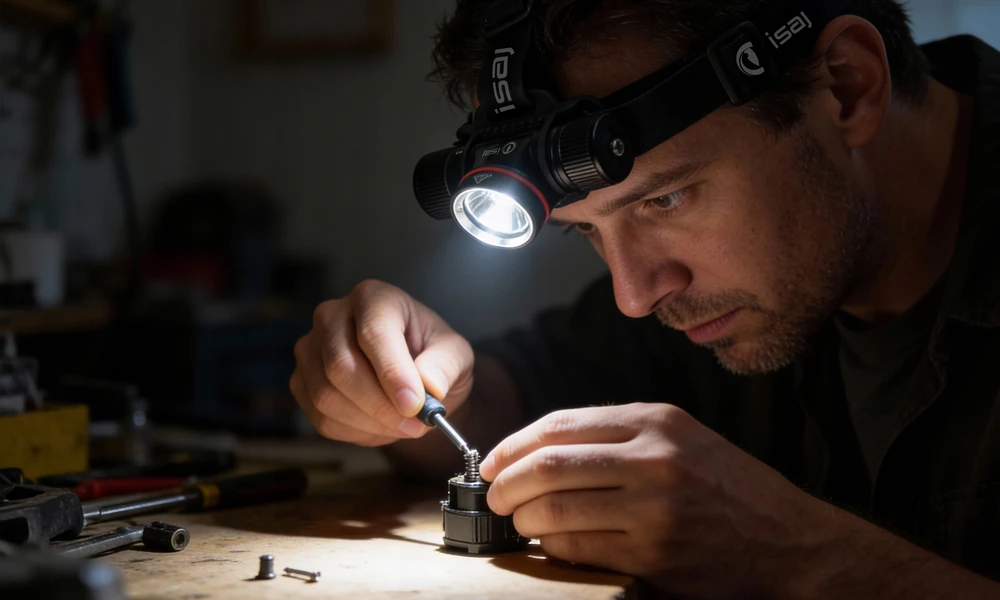 LED PRIEKINIS ŽIBINTAS, ĮKRAUJAMAS, ATLIUOTAS VANDENIUI, GALINGAS, 1000 lm ISAJ PRIEKINIS LEMPAS