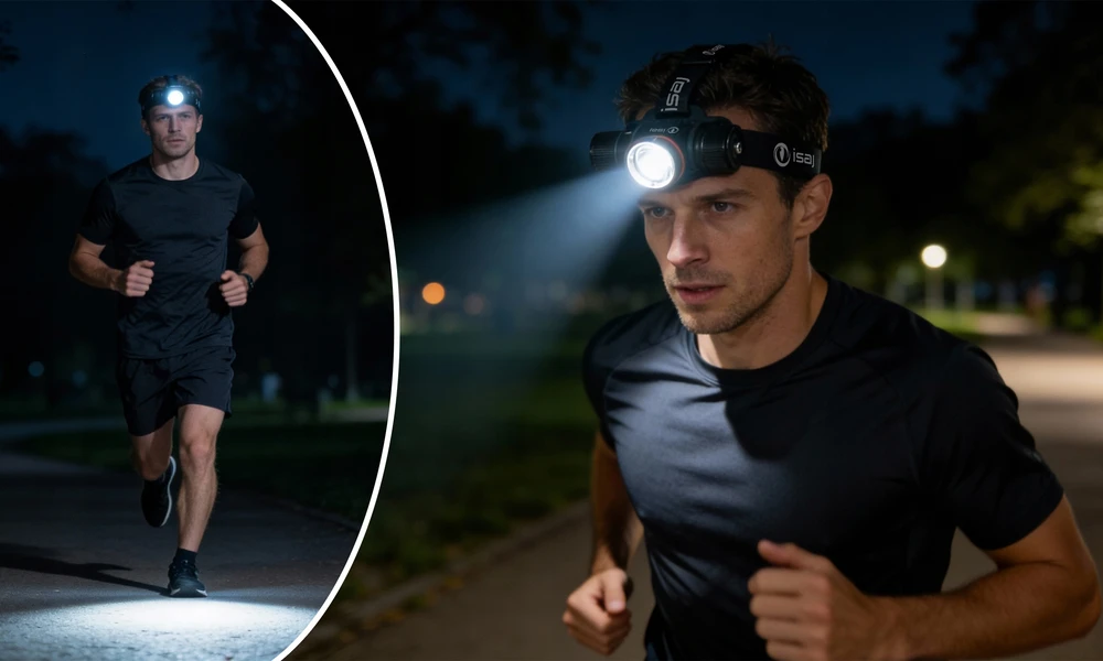 LED PRIEKINIS ŽIBINTAS, ĮKRAUJAMAS, ATLIUOTAS VANDENIUI, GALINGAS, 1000 lm ISAJ PRIEKINIS LEMPAS