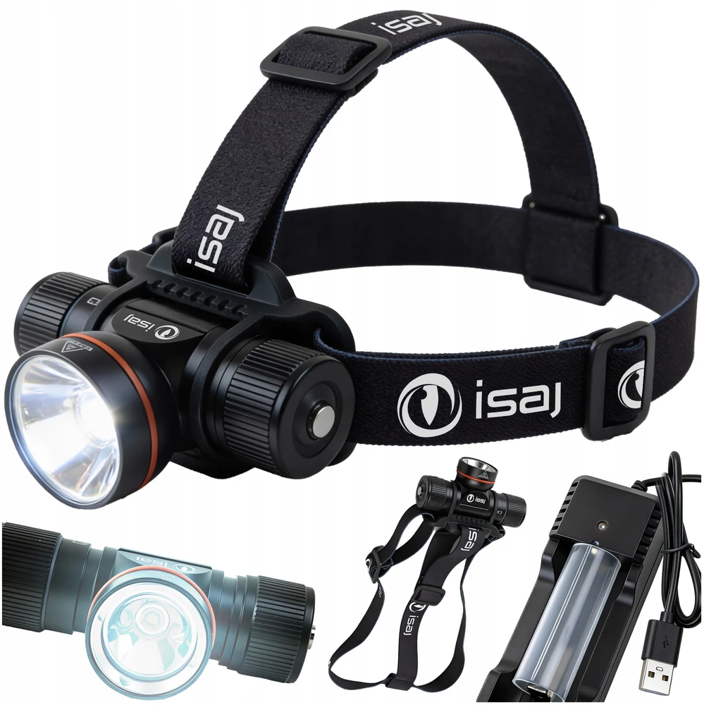 LED PRIEKINIS ŽIBINTAS, ĮKRAUJAMAS, ATLIUOTAS VANDENIUI, GALINGAS, 1000 lm ISAJ PRIEKINIS LEMPAS