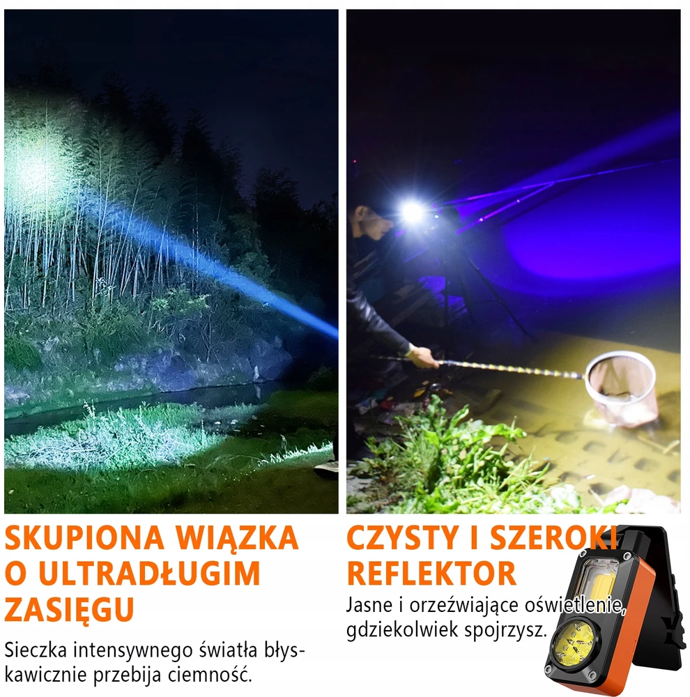 LED priekinis žibintas su judesio jutikliu, galingas, kraunamas per USB-C