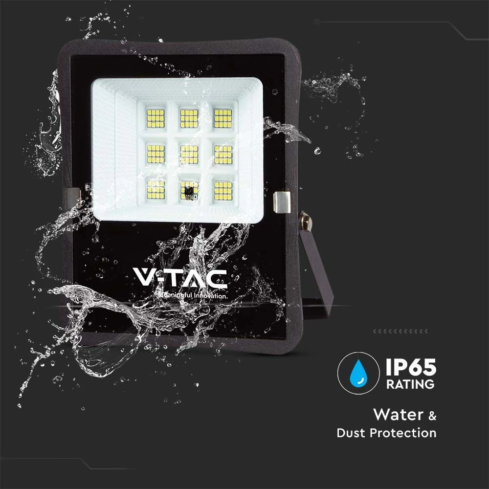 V-tac 6W LED prožektorius su saulės baterija, juodas, 4000K