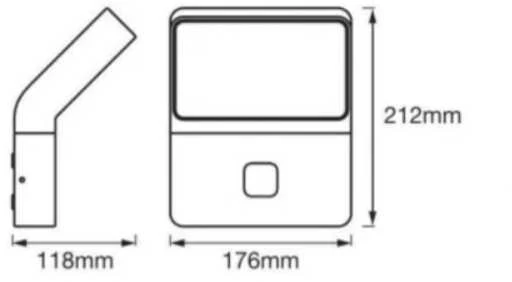 11,5W LED sieninis šviestuvas ENDURA STYLE WALL WIDE, su judesio davikliu, tamsiai pilkas, 3000K