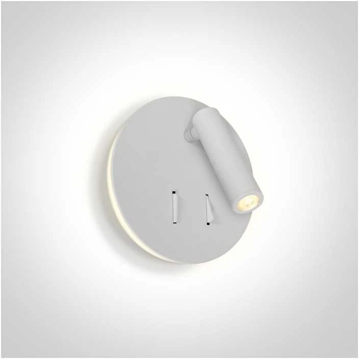 3W + 5W LED sieninis šviestuvas- skaitymo lempa, baltas, 3000K, 65746B/W/W