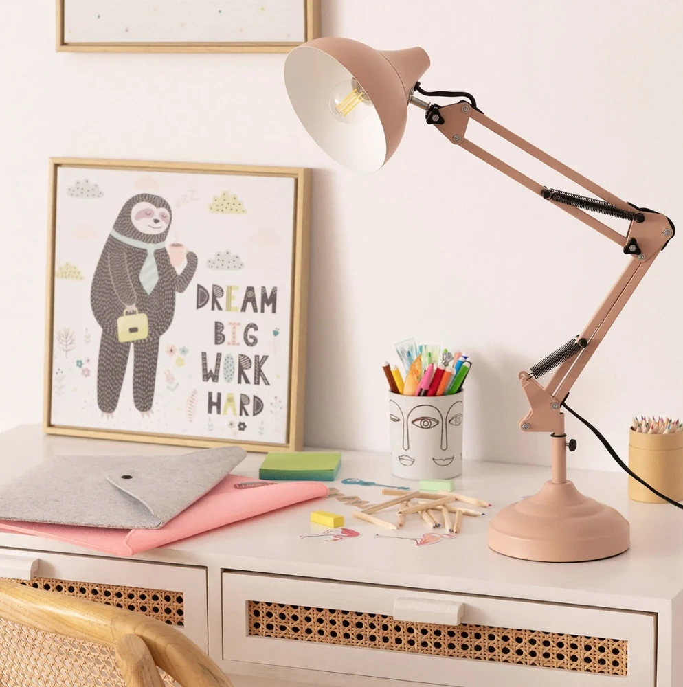 Led Stalinė lempa FLEXO metalo sp. pastelowa rožinė