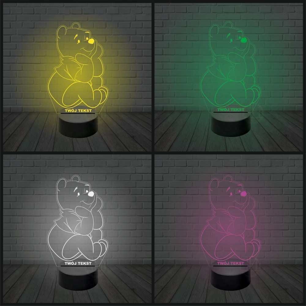 LED stalinis šviestuvas su graviravimu WINNIE THE PUOH
