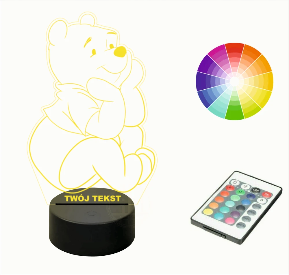 LED stalinis šviestuvas su graviravimu WINNIE THE PUOH