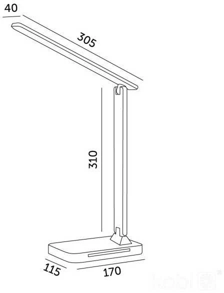 7W LED stalo šviestuvas NOBLITE, baltas, 3000-6000K, dimeriuojamas