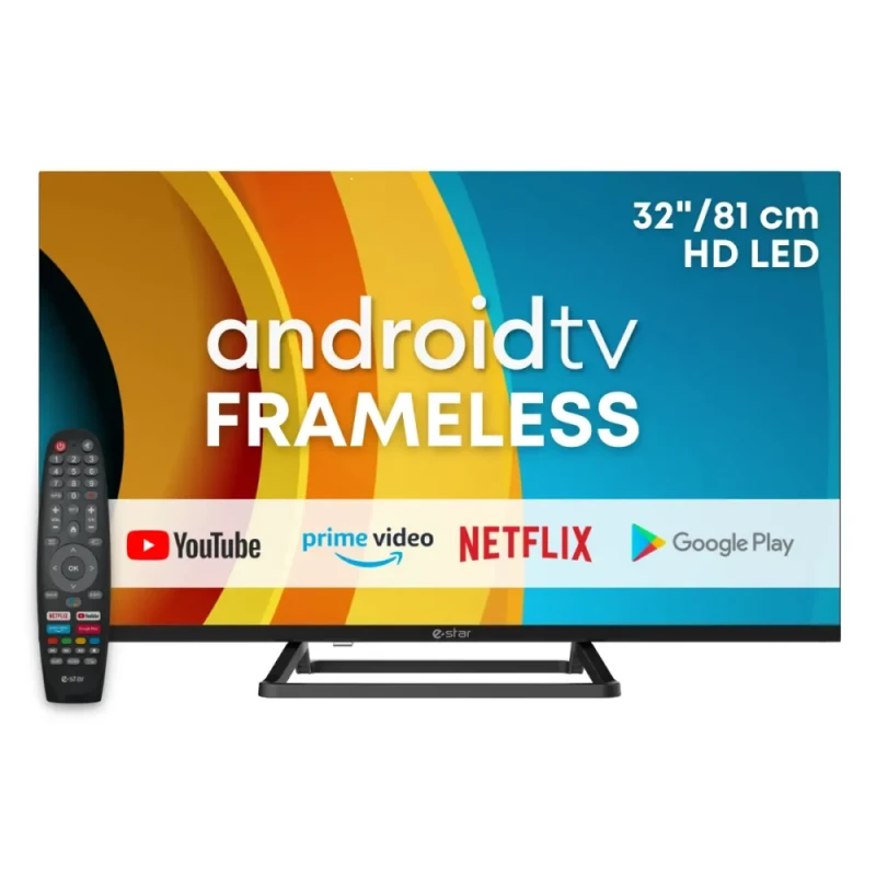 Televizorius eSTAR Android TV 32"/82cm 2K HD LEDTV32A3T2 Juodas
