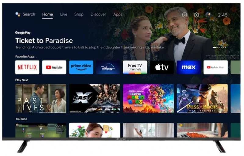 Televizorius eSTAR Android TV 55"/140cm 4K UHD LEDTV55A1T2 Juodas