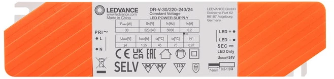 LED transformatorius LEDVANCE DR, IP20, 60 W, įėjimas AC220-240V, išėjimas DC24V
