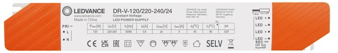 LED transformatorius LEDVANCE DR, IP20, 120 W, įėjimas AC220-240V, išėjimas DC24V