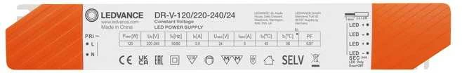 LED transformatorius LEDVANCE DR, IP20, 120 W, įėjimas AC220-240V, išėjimas DC24V