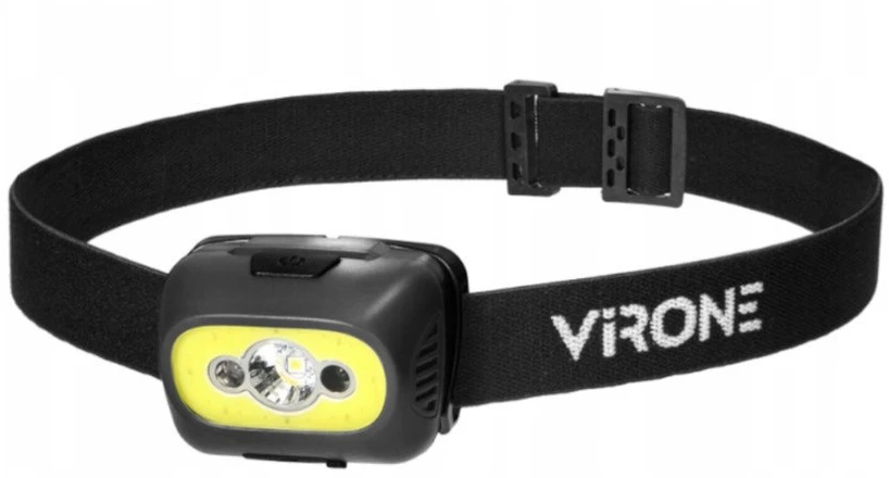 Orno LED žibintas ant galvos VIRONE, 3W, 170lm, elementai 3xAAA (neįeina), juodos/geltonos sp