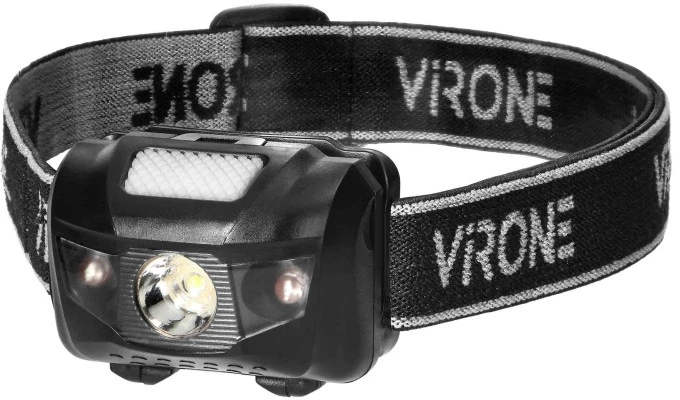 Orno LED žibintas ant galvos VIRONE, 3W, 170lm, elementai 3xAAA (neįeina), juodos/geltonos sp