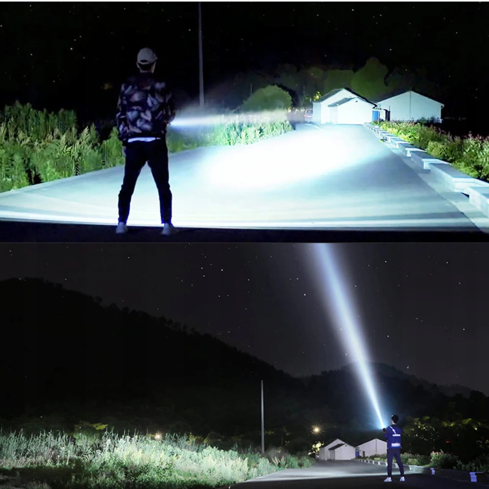 LED žibintuvėlio BATERIJA Karinis labai GALINGAS ZOOM reflektorius PROFESSIONAL
