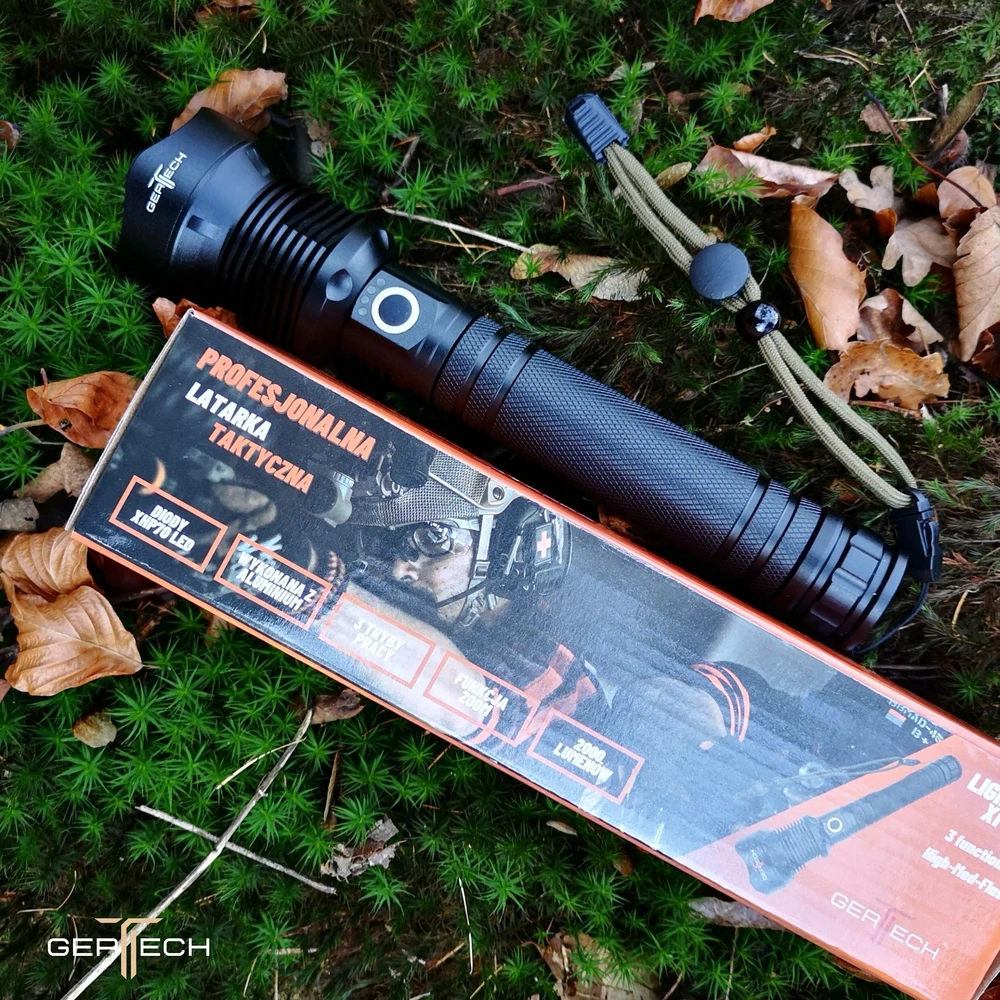 LED žibintuvėlio BATERIJA Karinis labai GALINGAS ZOOM reflektorius PROFESSIONAL
