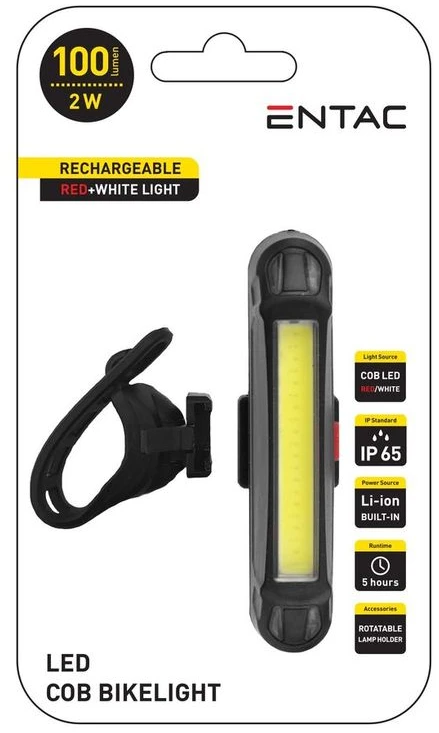 Pakraunamas dviračio žibintas Entac LED 2W USB