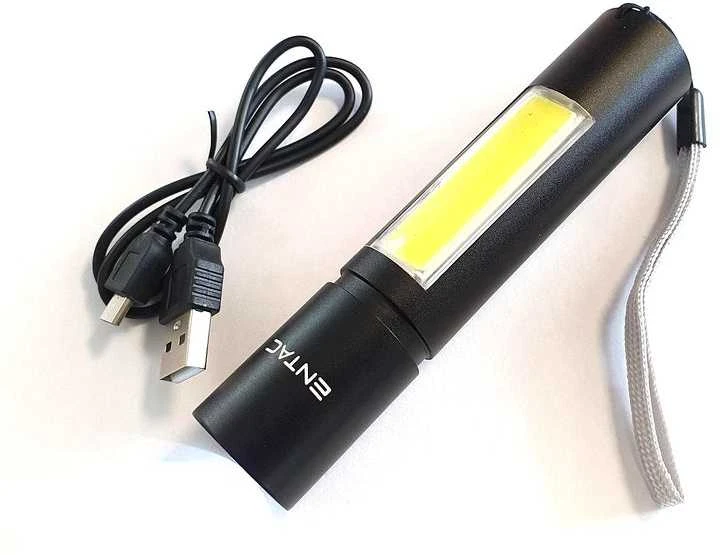 Įkraunamas žibintas Entac 3W XPE+2W COB