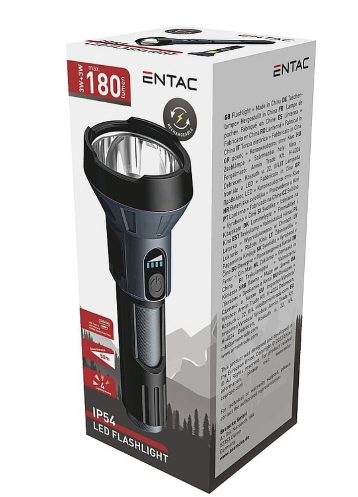 Entac pakraunamas žibintas 3W+3W COB