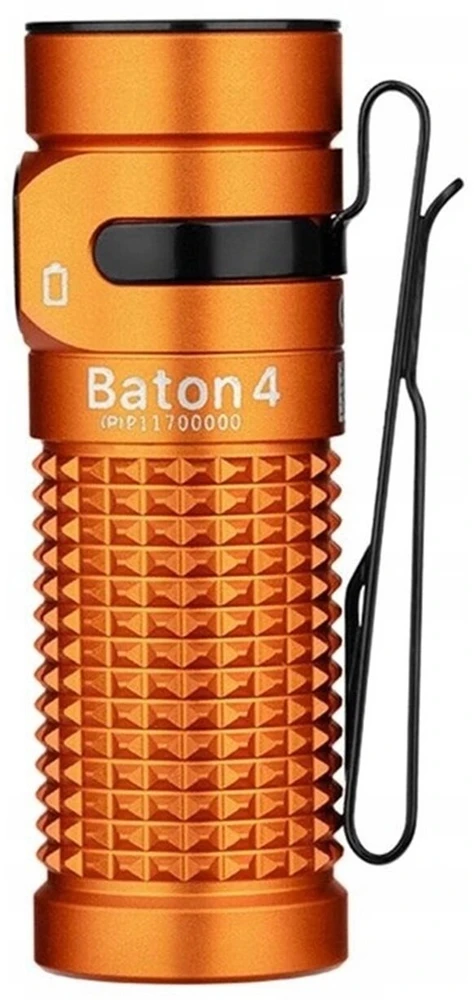 LED žibintuvėlis su įkrovikliu Olight Baton 4 Premium orange1300lm 170m 190dni