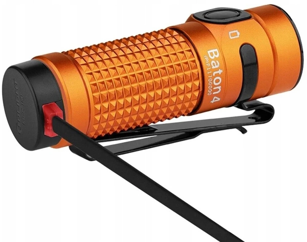 LED žibintuvėlis su įkrovikliu Olight Baton 4 Premium orange1300lm 170m 190dni