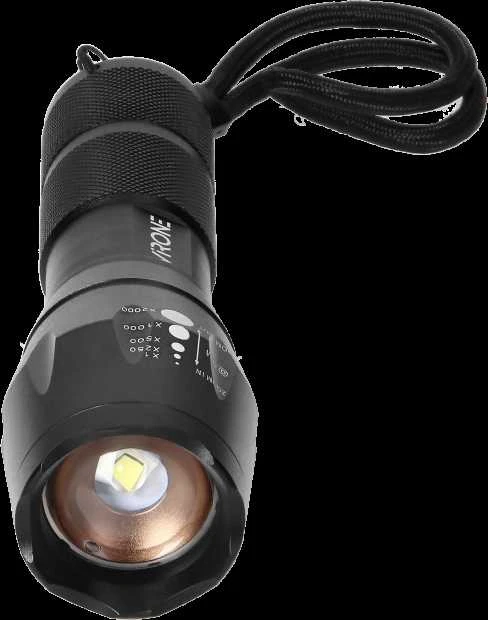 Latarka, LED žibintuvėlis VIRONE, 10W, 800lm, elementai 3xAAA (neįeina), juodos spalvos